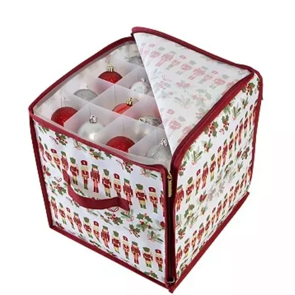 Laura Ashley 64 Count Stackable Christmas Ornament Storage Box Storage